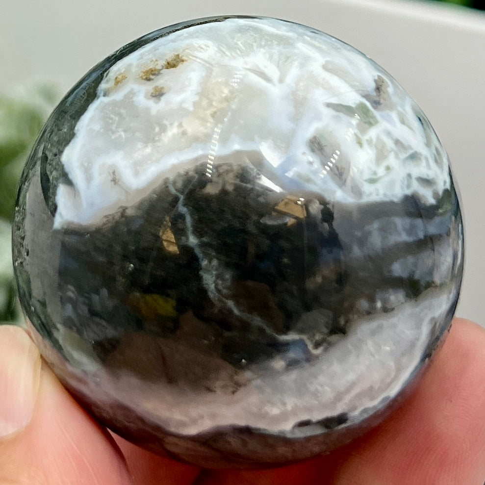 Moss Agate Sphere High Quality Crystal Ball 50mm