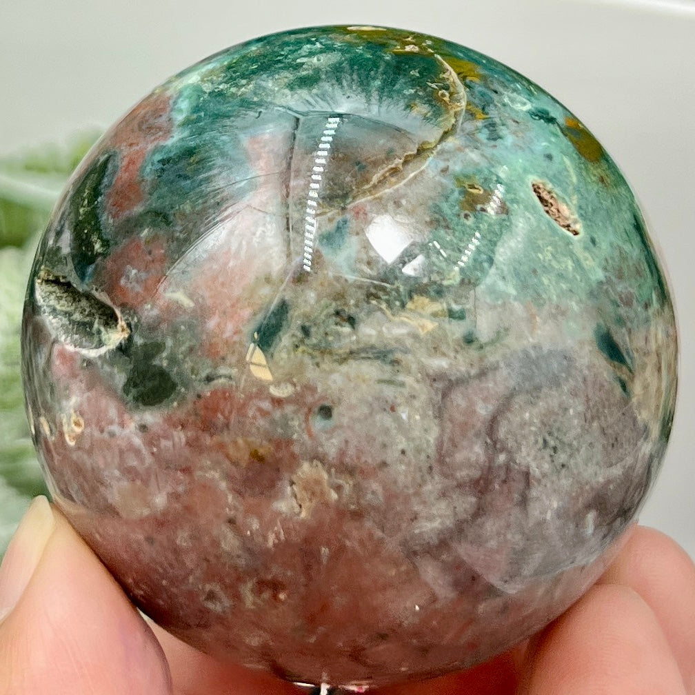 Ocean Sea Jasper Sphere Crystal Ball 268g 59mm