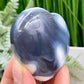 Orca Agate Ocean Agate Ocean Orbicular Agate Heart with Stand Crystal 174g