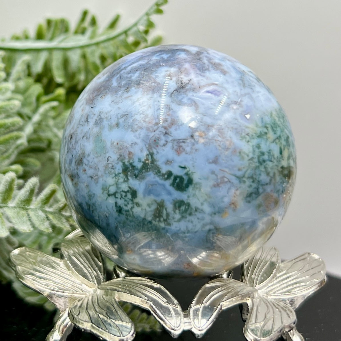 Ocean Sea Jasper with Moss Agate Sphere Crystal Ball 230g 55mm