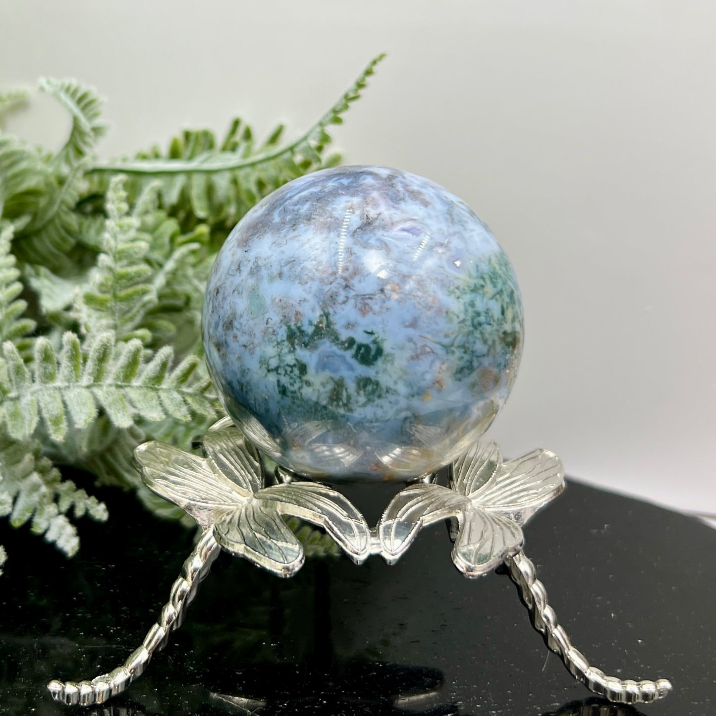 Ocean Sea Jasper with Moss Agate Sphere Crystal Ball 230g 55mm