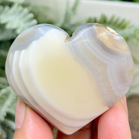 Agate Heart Healing Crystal Carving 88g