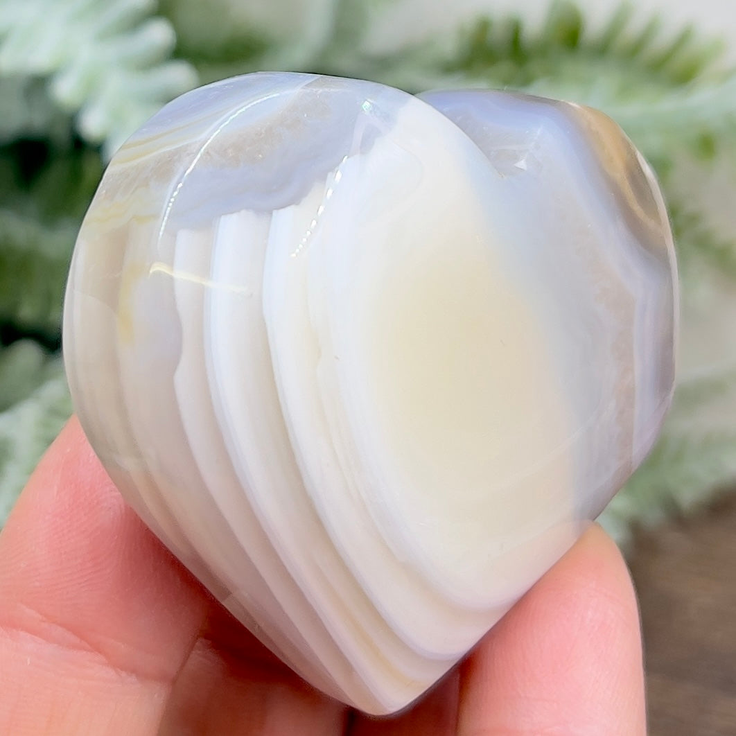 Agate Heart Healing Crystal Carving 88g