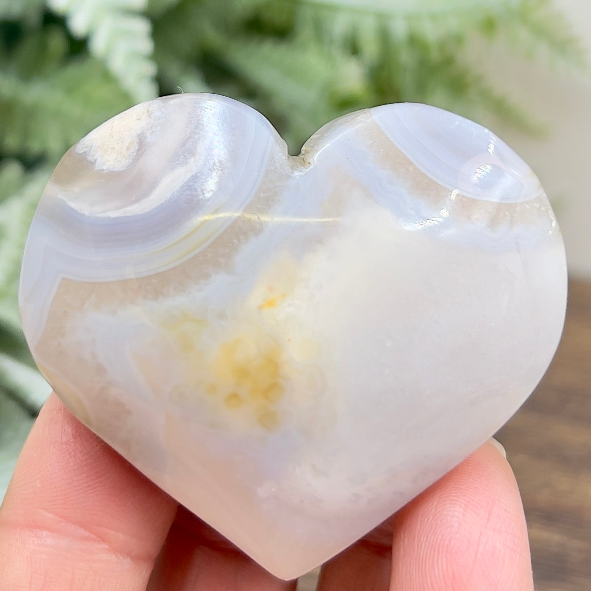 Agate Heart Healing Crystal Carving 88g