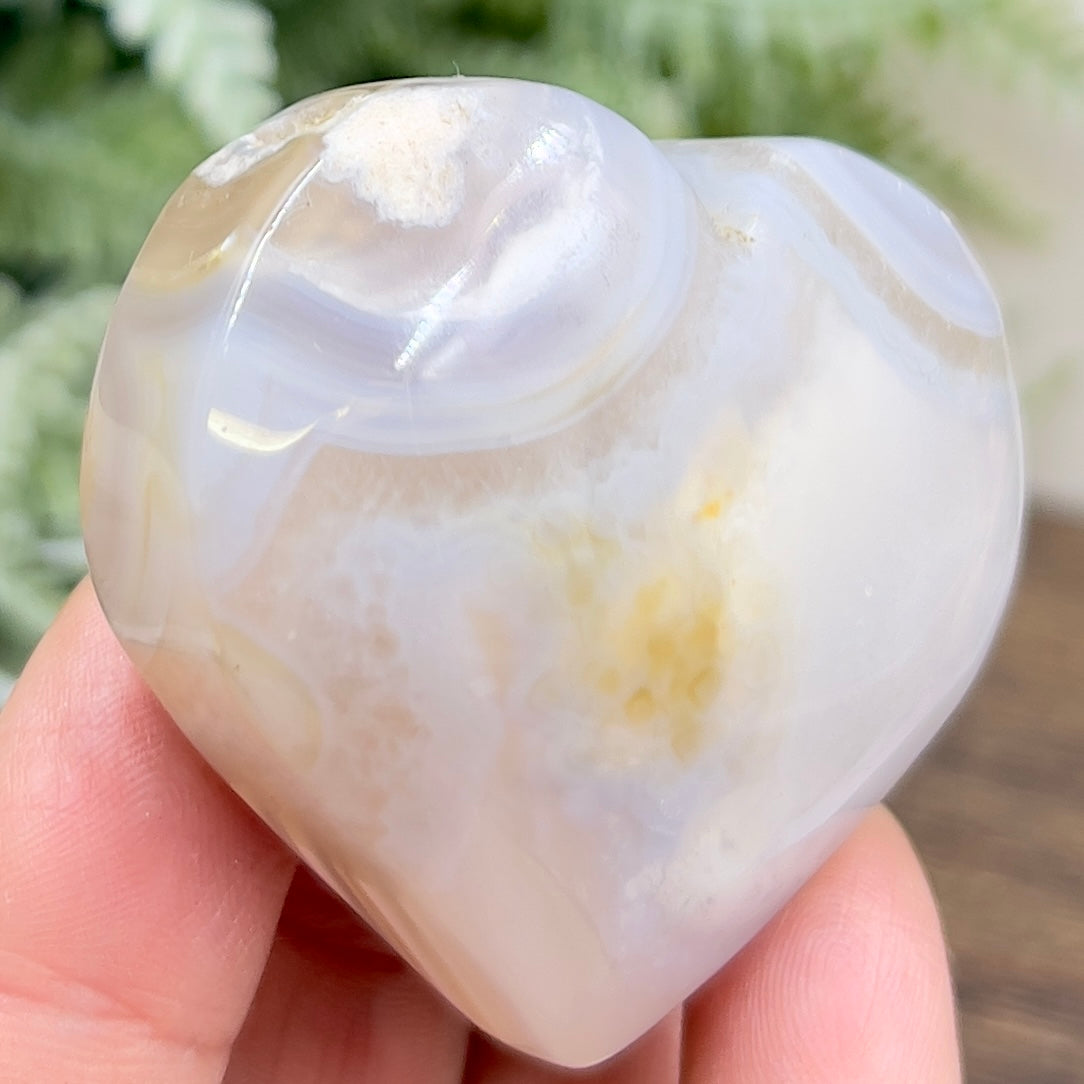 Agate Heart Healing Crystal Carving 88g