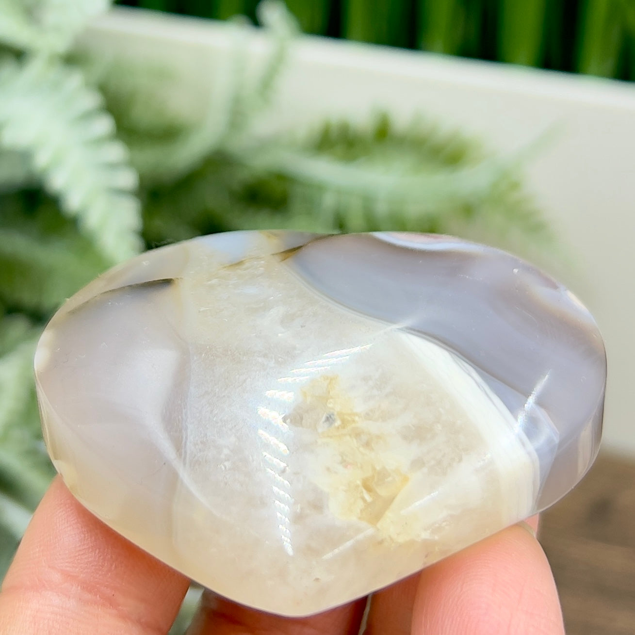 Agate Heart Healing Crystal Carving 82g