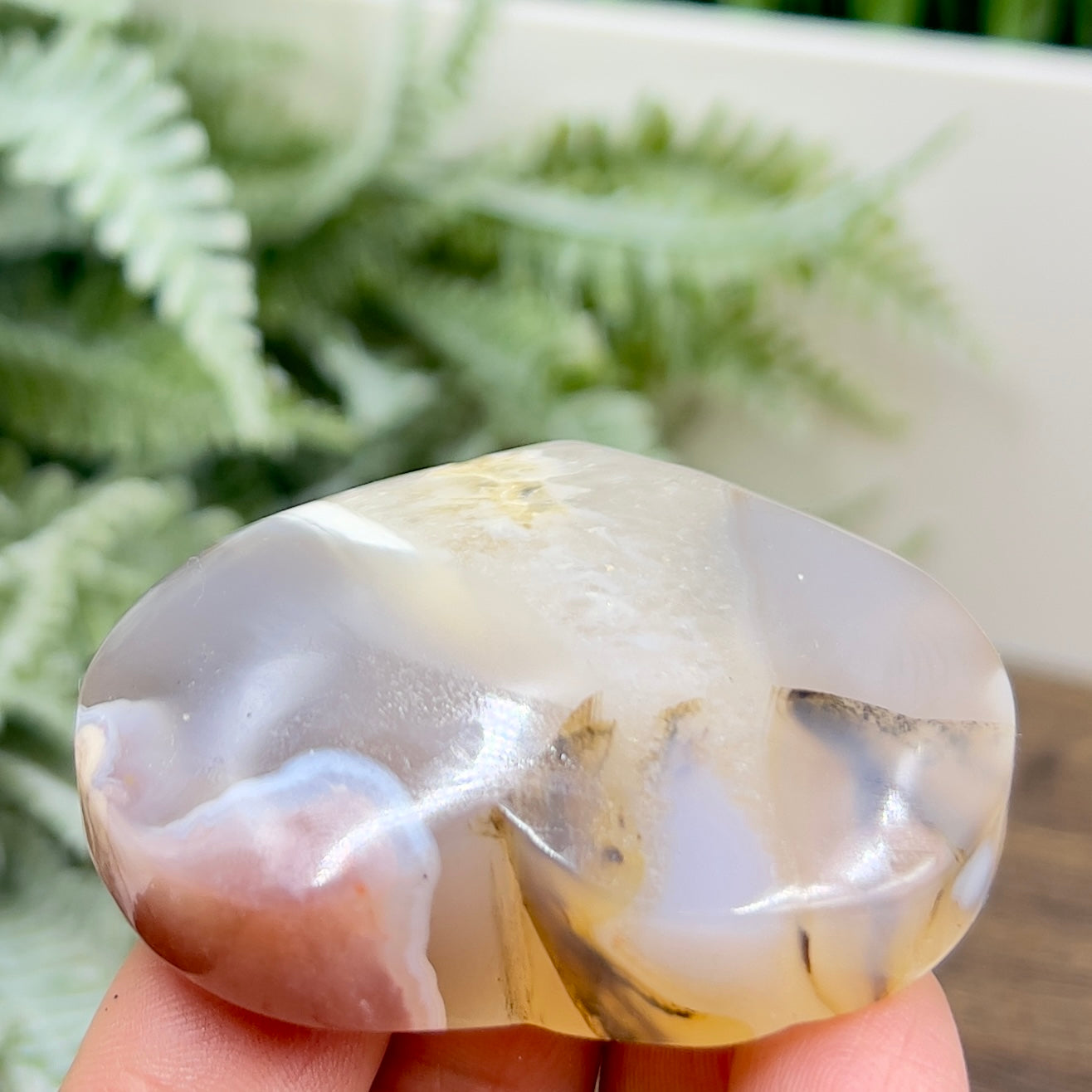 Agate Heart Healing Crystal Carving 82g