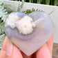 Flower Agate Heart Healing Crystal Carving 68g