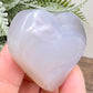 Flower Agate Heart Healing Crystal Carving 68g