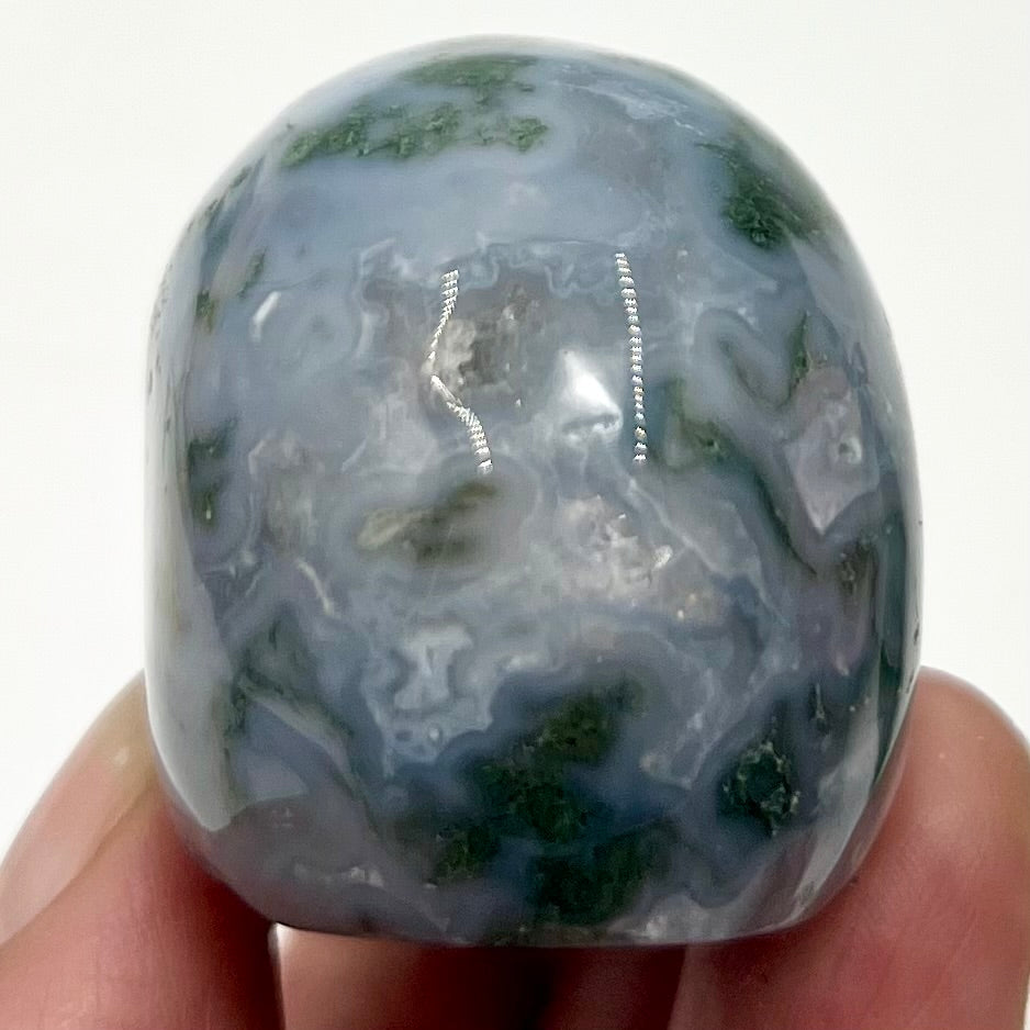 Moss Agate Skull 2 Inches Hand Carved Crystal Carving