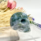 Moss Agate Skull 2 Inches Hand Carved Crystal Carving