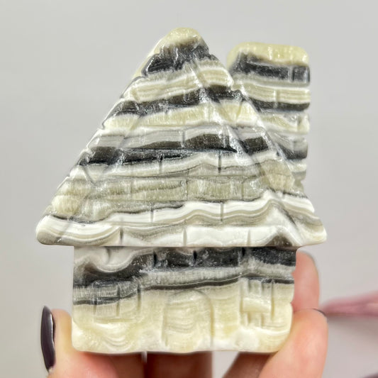 Zebra Phantom Calcite House Crystal Carving Australian Seller