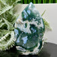 Moss Agate Quartz Druzy Flame High Quality Crystal 262g 112mm