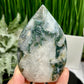 Moss Agate Quartz Druzy Flame High Quality Crystal 292g 104mm