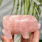 Rose Quartz Pig Healing Crystal Farm Animal Carving 227g