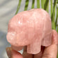 Rose Quartz Pig Healing Crystal Farm Animal Carving 227g