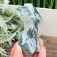 Moss Agate Female Body Crystal Lady Torso Carving 160g