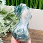 Moss Agate Female Body Crystal Lady Torso Carving 160g