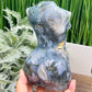 Moss Agate Large Female Body Crystal Lady Torso Carving 1422g