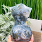 Moss Agate Large Female Body Crystal Lady Torso Carving 1422g