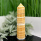 Banded Orange Calcite Tower Crystal Generator 694g 200mm