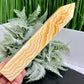 Banded Orange Calcite Tower Crystal Generator 408g 185mm