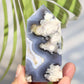 Blue Flower Agate Tower Point Healing Crystal Generator 131g