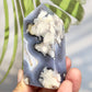 Blue Flower Agate Tower Point Healing Crystal Generator 131g