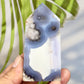 Blue Flower Agate Tower Point Healing Crystal Generator 131g