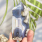 Blue Flower Agate Tower Point Healing Crystal Generator 131g