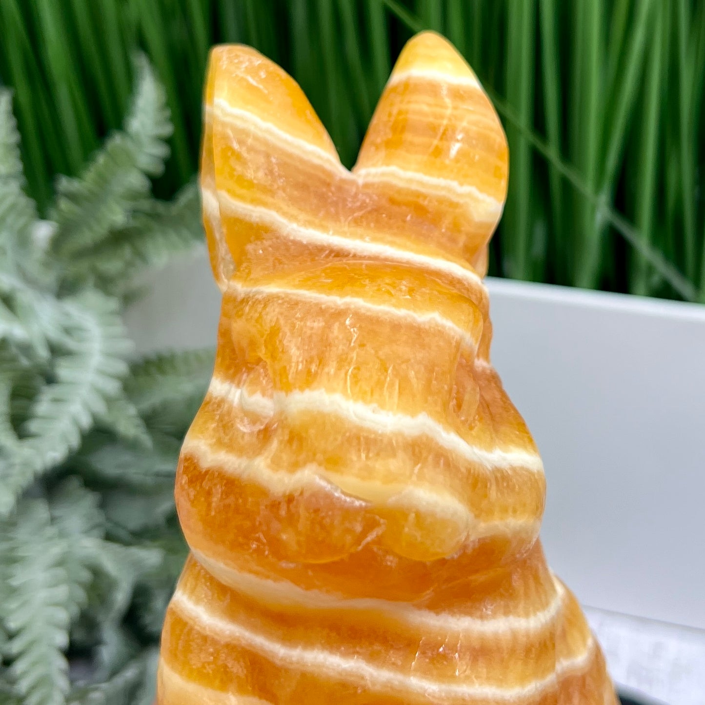 Banded Orange Calcite Large Bunny Rabbit Hare Animal Crystal 1562g