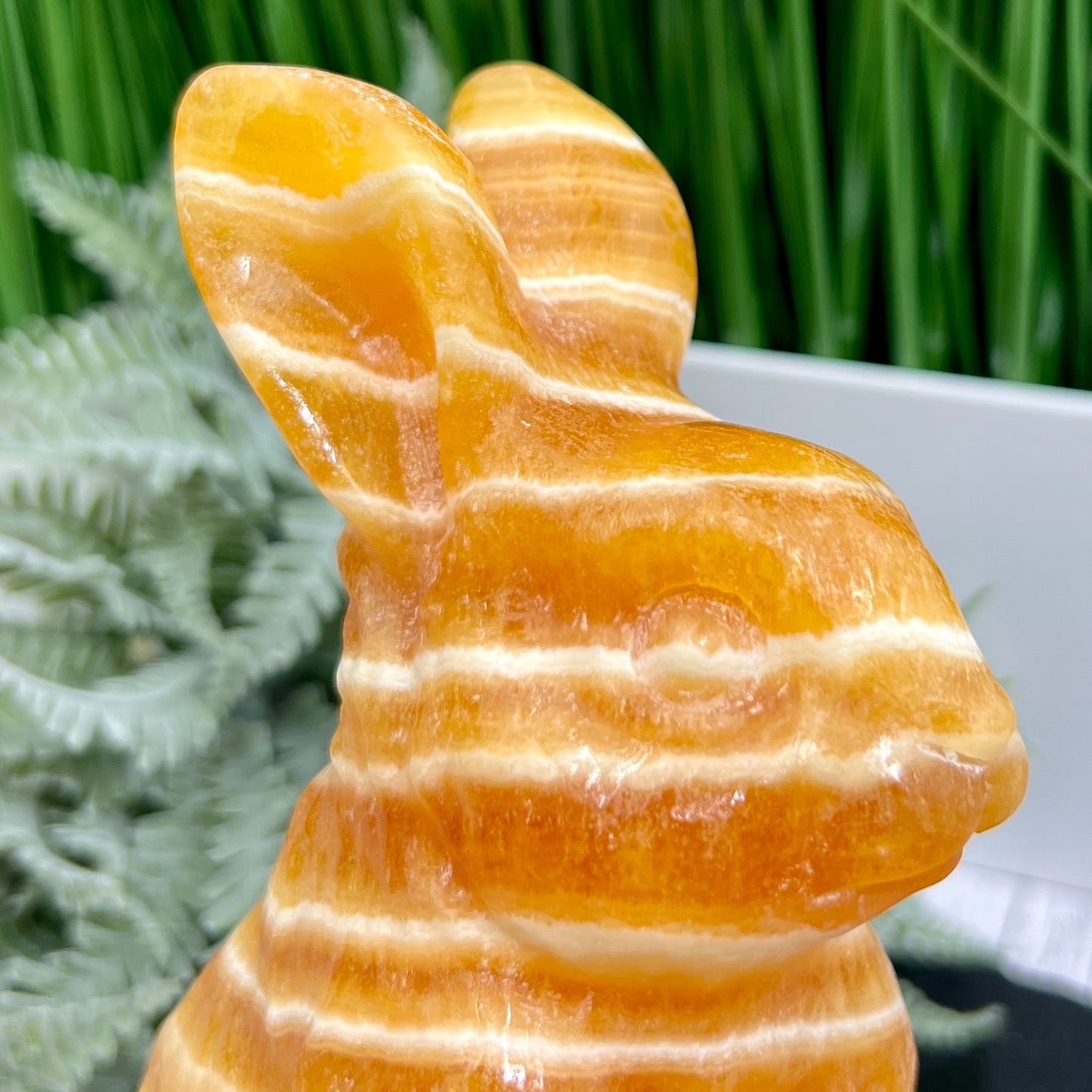 Banded Orange Calcite Large Bunny Rabbit Hare Animal Crystal 1562g