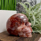 Hematoid Fire Quartz Skull Healing Crystal Carving 1066g