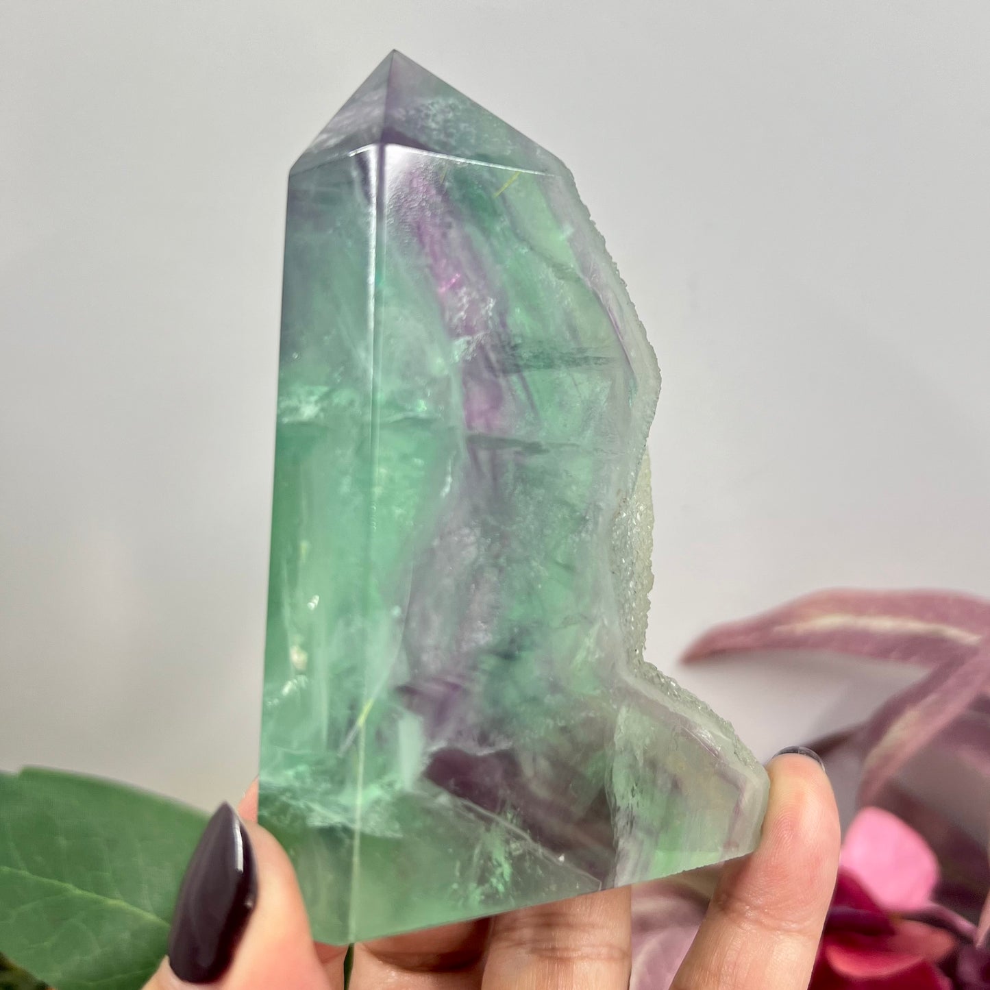 Fluorite Tower Natural Crystal Point Healing Green Rainbow