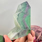 Fluorite Tower Natural Crystal Point Healing Green Rainbow