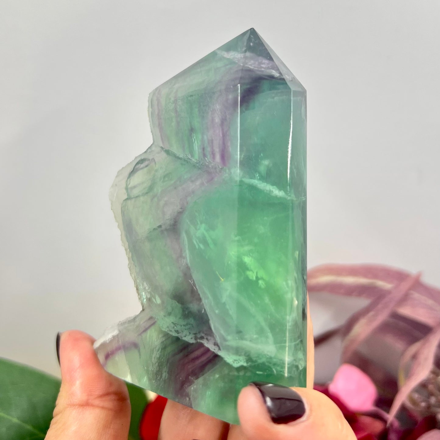 Fluorite Tower Natural Crystal Point Healing Green Rainbow