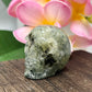 Prehnite with Epidote Skull 2 Inches Hand Carved Crystal Carving