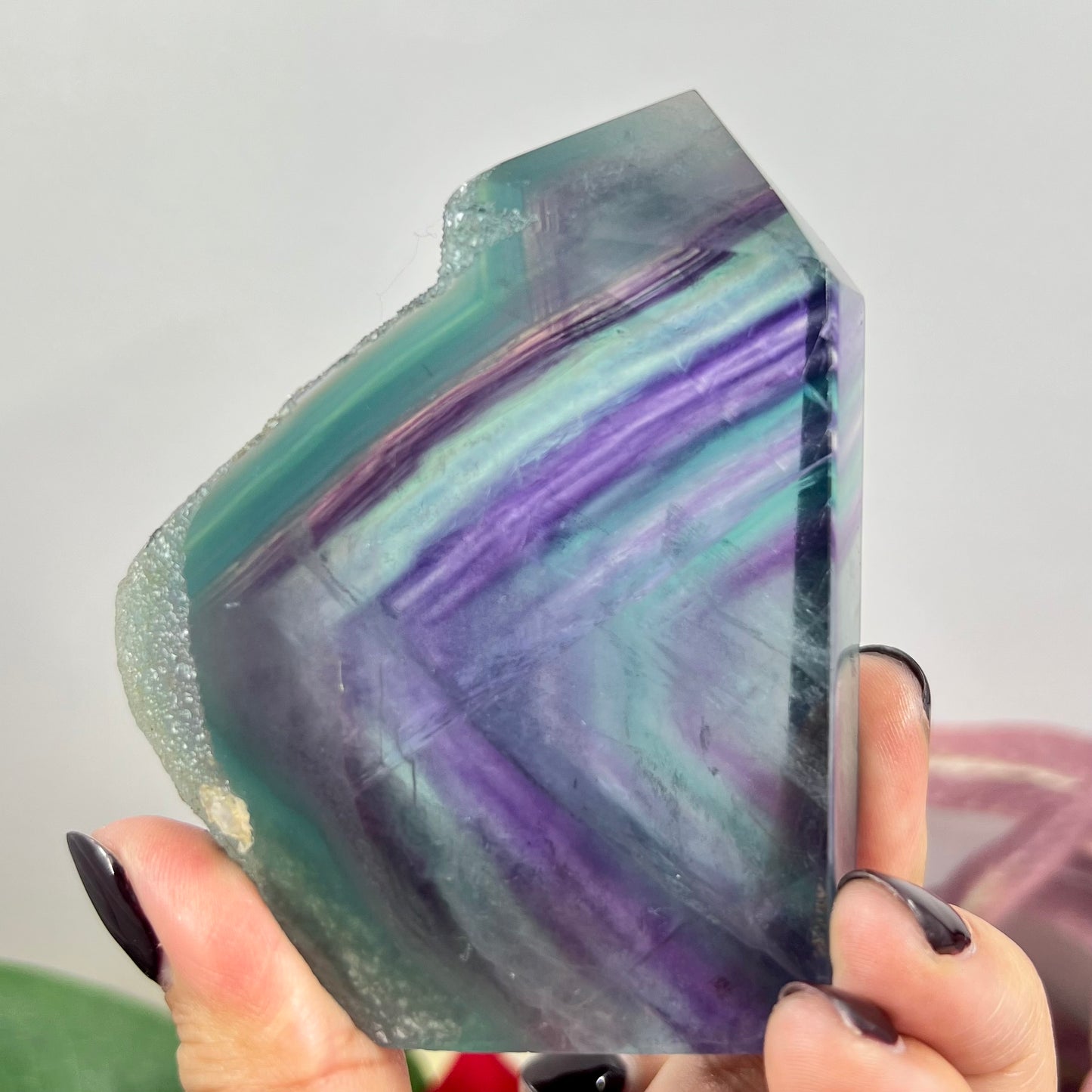 Fluorite Tower Natural Crystal Point Healing Green Rainbow