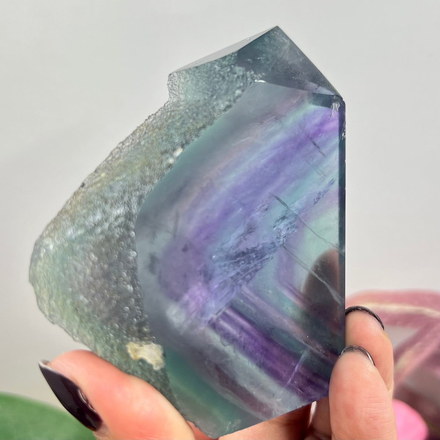 Fluorite Tower Natural Crystal Point Healing Green Rainbow