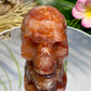 Hematoid Fire Quartz Skull Healing Crystal Carving 881g