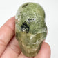 Prehnite with Epidote Skull 2 Inches Hand Carved Crystal Carving