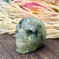 Prehnite with Epidote Skull 2 Inches Hand Carved Crystal Carving