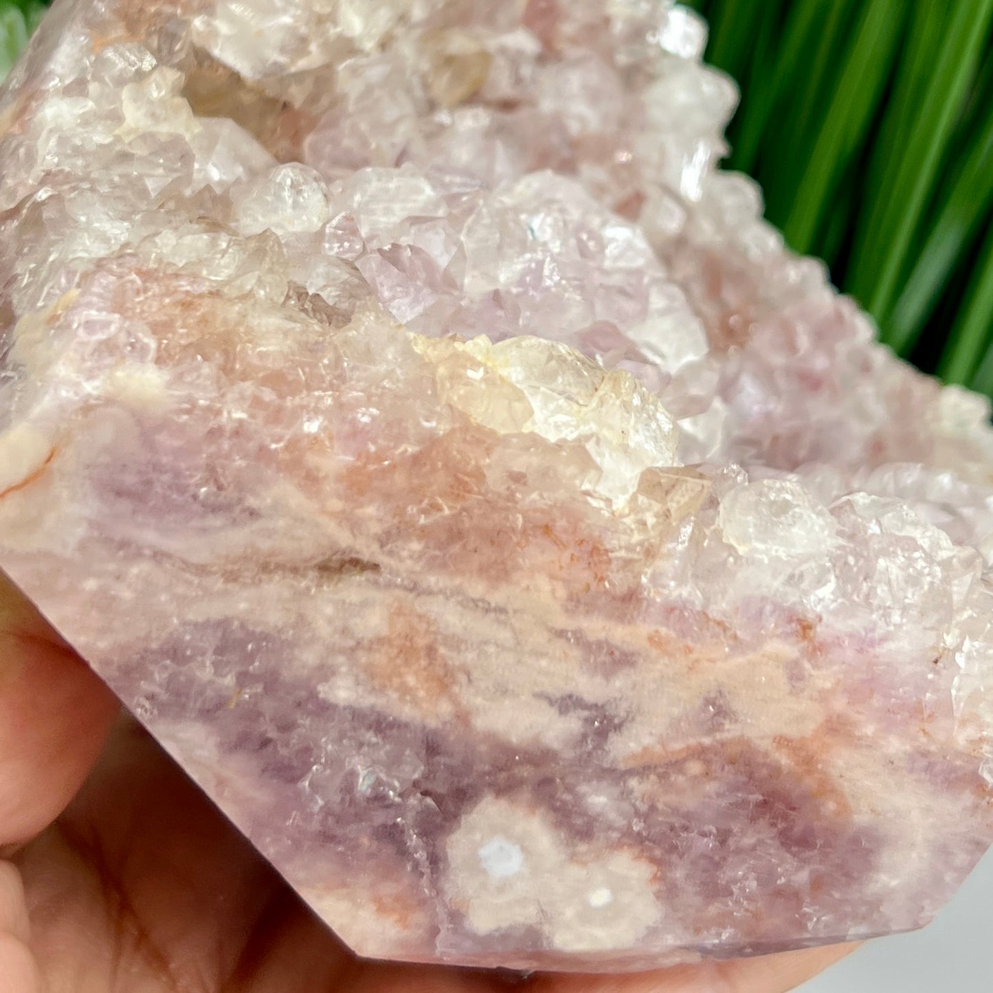 Flower Agate Pink Amethyst Cluster Free Form Specimen 1384g