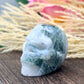 Moss Agate Skull 2 Inches Hand Carved Crystal Carving