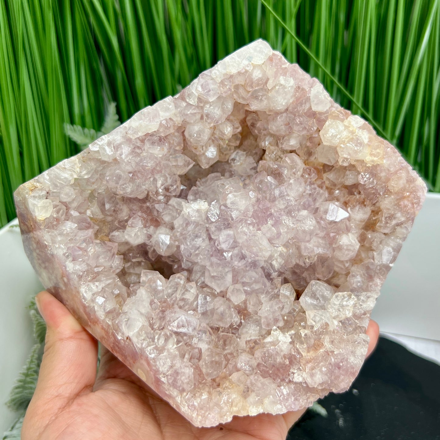 Flower Agate Pink Amethyst Cluster Free Form Specimen 1384g