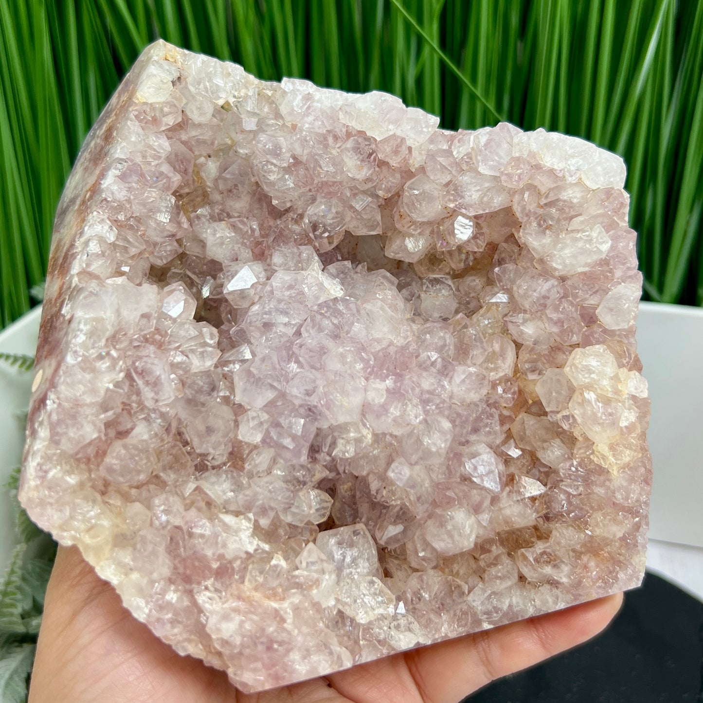 Flower Agate Pink Amethyst Cluster Free Form Specimen 1384g