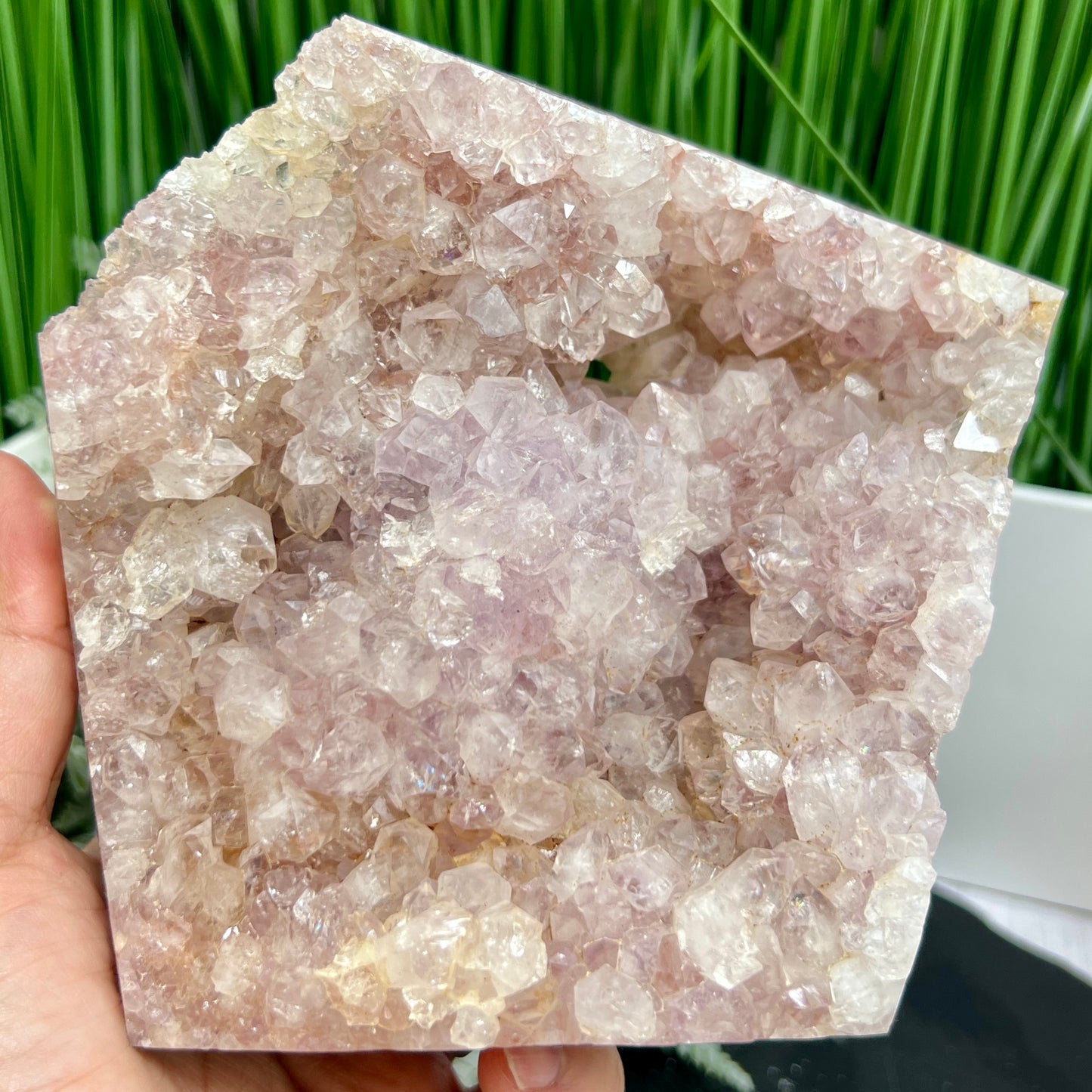 Flower Agate Pink Amethyst Cluster Free Form Specimen 1384g