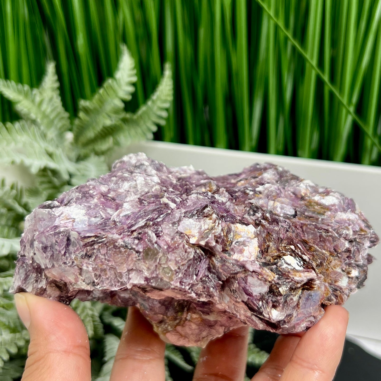 Gem Grade Lepidolite Purple Mica High Quality Raw Specimen Crystal 804g