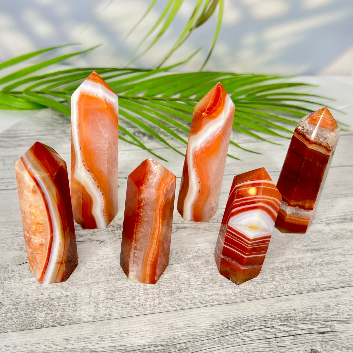 Tower Carnelian Crystal Point Natural Healing Quartz