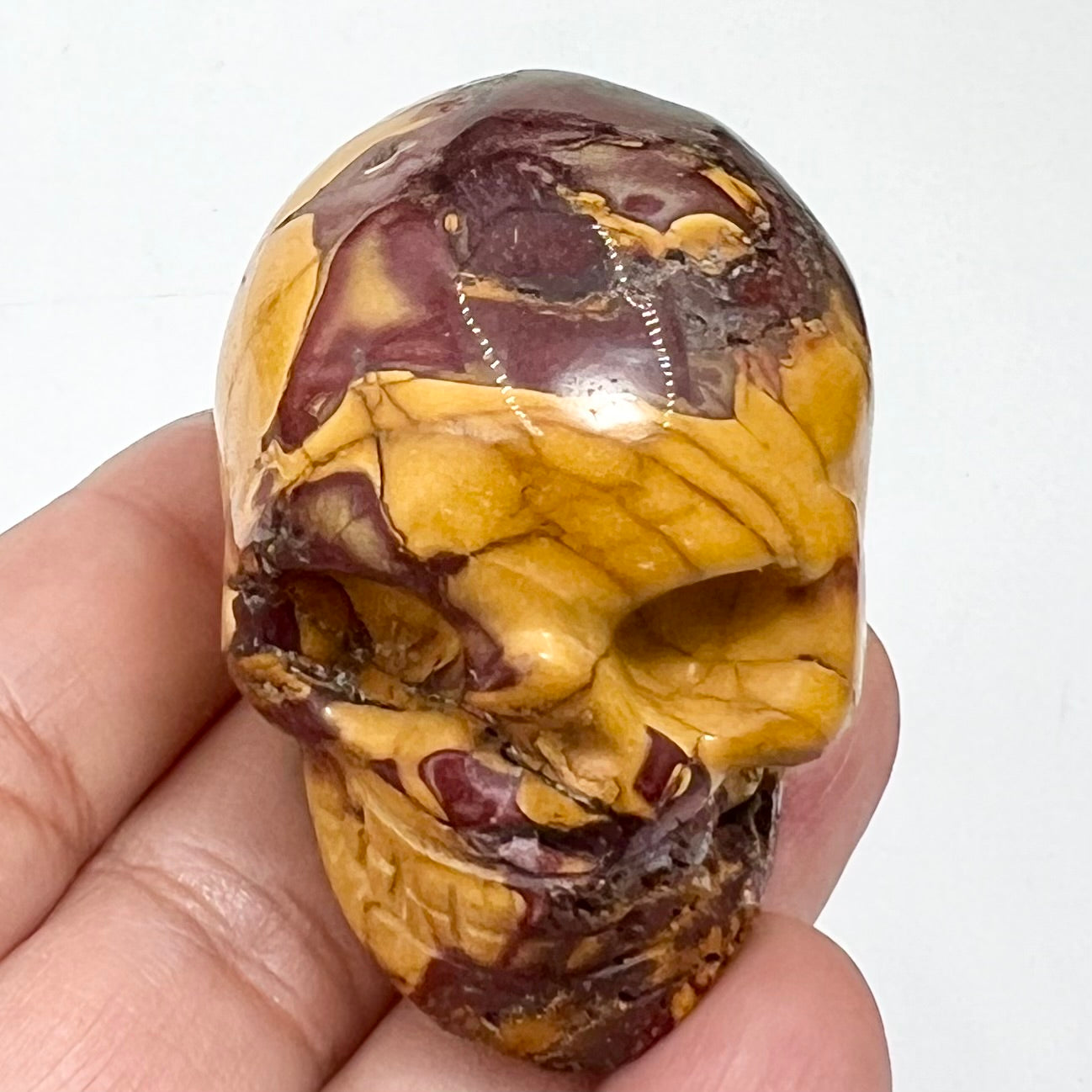 Mookaite Jasper Skull 2 Inches Australian Gemstone Crystal Carving